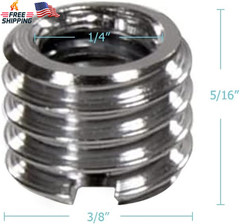 Foto&Tech Metal 1/4 Inch to 3/8 Inch Tripod Thread Adapter, Easy Mount Convert S
