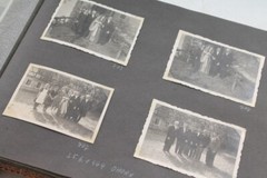 Old Photo Album with BW Photos Pictures Vintage Family Military Collector
