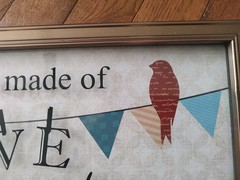 Gold Plastic Framed Birds On Clothesline Clothespins Home Is Made Of Love&Dreams