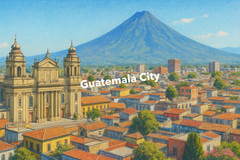 Guatemala City Coloured Pencil Art (AI GENERATED IMAGE)