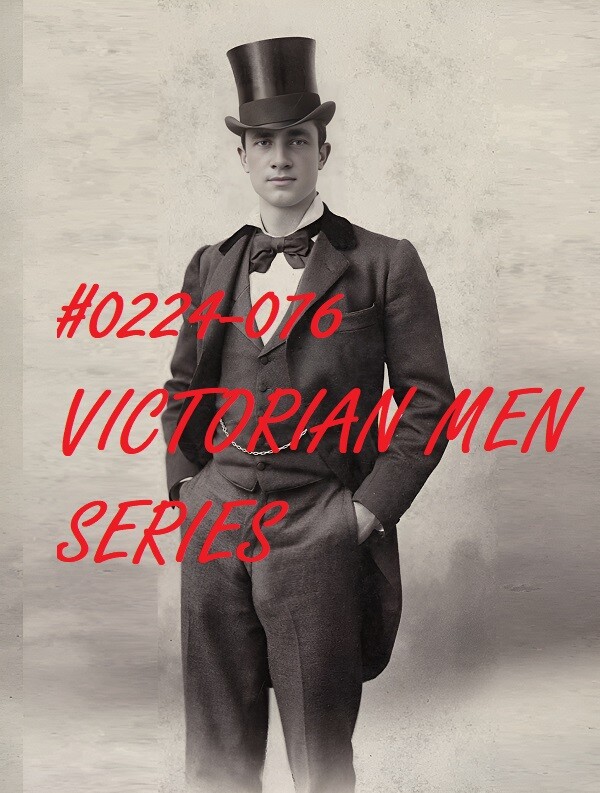 VINTAGE MALE PORTRAIT #0224-076-victorian men series -free shipping in usa