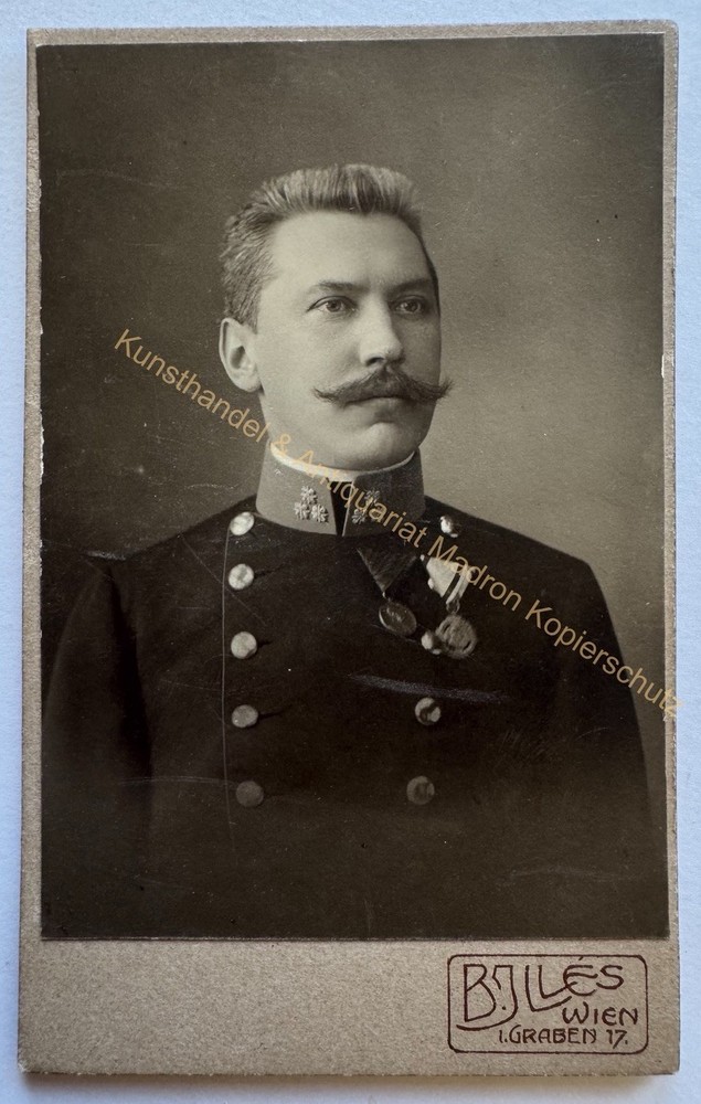 orig. CDV photo photograph man gentleman picture old around 1885 Kuk soldier order Vienna Illes
