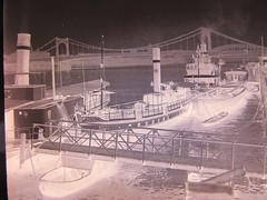 Cologne Rhine Boat Dock Steamship Unique Historic Glass Negative