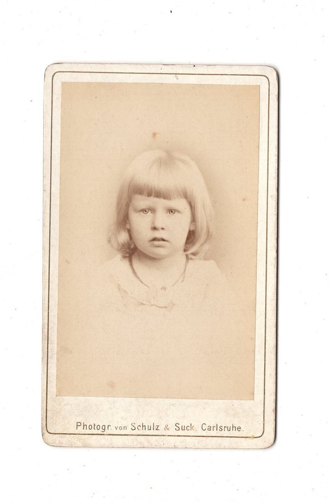 Schulz & Suck CDV photo cute girl/Hildegard by Werner-Karlsruhe 1877
