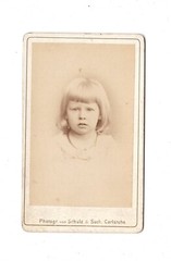 Schulz & Suck CDV photo cute girl/Hildegard by Werner-Karlsruhe 1877