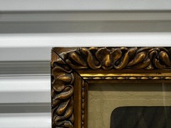 Antique Black/Gold Wooden Framed Little Girls Photograph 21.5 x 25.5