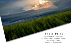 Storm Photography Print – Picture of Thunderstorm Over Wheat Field in Kansas