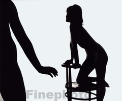 1960s Original ZDENKA VIRTA Female Nude Silhouette Silver Gelatin Photograph Art