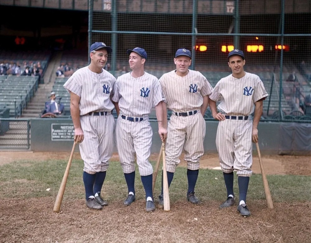 Joe Gordon-Rolfe-Crosetti & Lou Gehrig-color 8×10 Colorized Print-FREE SHIPPING