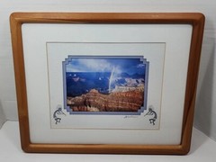 Signed James Thomson Wood Framed Photograph Rainbow Grand Canyon Snapshot 15×12