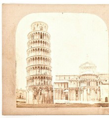 Stereoscopic view, Furne & Tournier, From Genoa to Florence 71, Pisa Tower an…