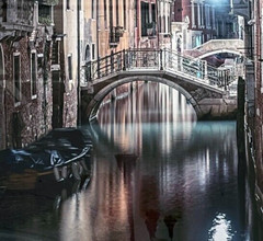 $900 Off! Photography of canals of Venice at night on Aluminum