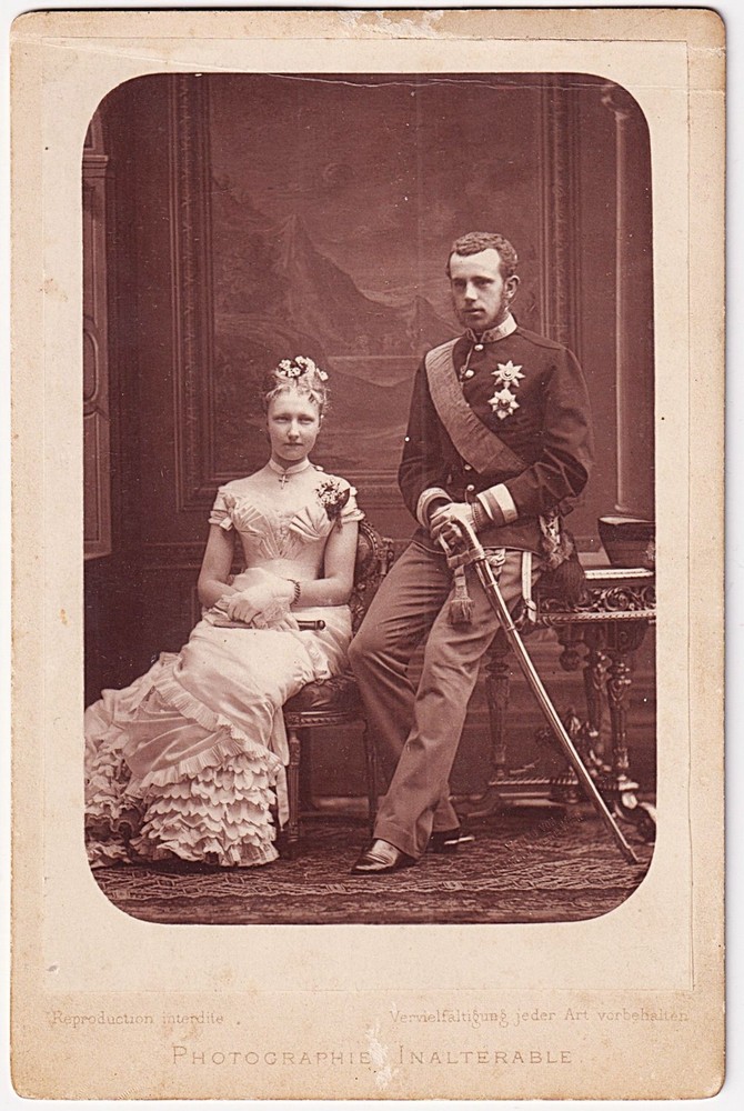 Archduke Rudolf Crown Prince Princess Stephanie Belgium Cabinet Photo 1880