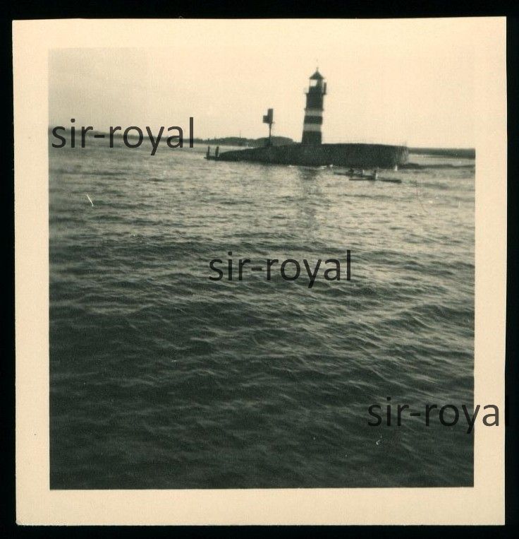 1951 – lighthouse in Kiel Bay – 1950s – photo 6×6 cm