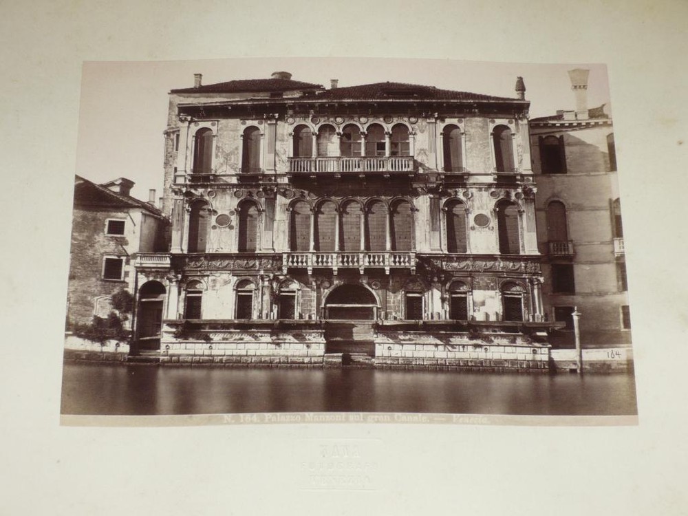 Naya / Venice Venezia 1870 Palazzo Manzoni Gran Canale Vintage Albumen Print