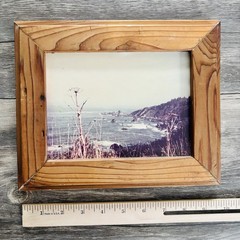 Vintage Coastal Photo Handmade Barn Wood Rustic Frame Ocean Lake Art Photography