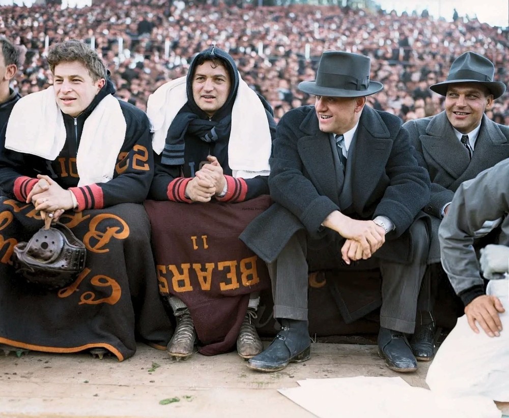 George Halas & Sid Luckman-bears-color 8×10 Colorized Print-FREE SHIPPING