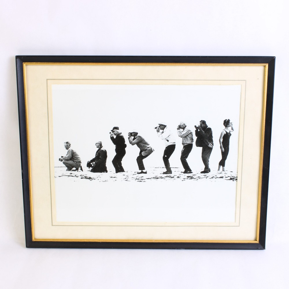 Framed Black & White Print of People Study of Motion or a Series of Poses 14×11″