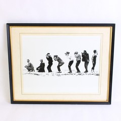 Framed Black & White Print of People Study of Motion or a Series of Poses 14×11″