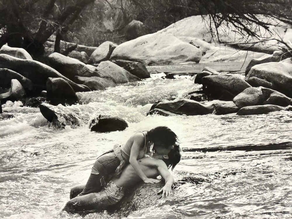 *A passionate Kiss by the River* 22X28 poster