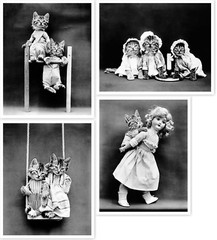 Anthropomorphic Dressed Up Cats Kittens In Human Situations Set Of 22 Photos