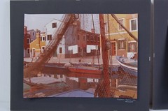 Pair Vintage Photographs Professional A Colours Burano Venice 1984 40 X 30 CM