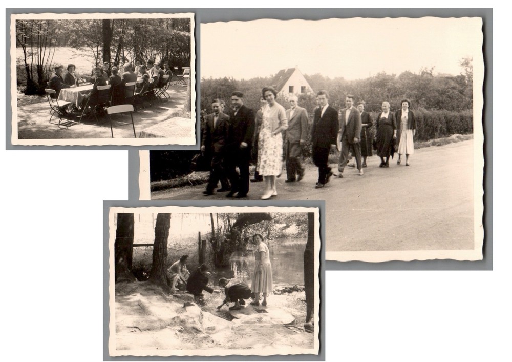 4 photos company outing 1957 Auermühle Ratingen collection vintage F1282