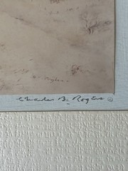 Vintage Western Photolithograph Kansas Artist Charles B Rogers Signed Horse