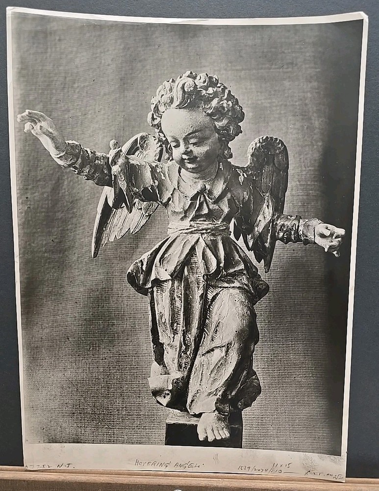 Vintage Silver Gelatin Print of a Baroque Sculpture «Hovering Angel» Bildarchiv