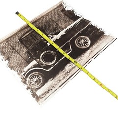 Vintage Sepia Photograph Antique Car Truck Matted Print Industrial Wall Decor