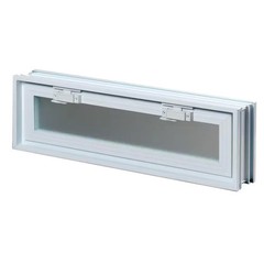 Clearly Secure 24 in x 6 in x 3 in Hopper Vent for Glass Block Windows HV246A