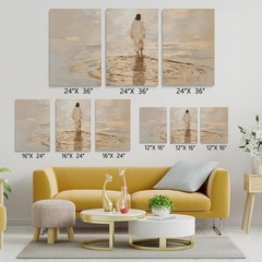 Reateforin Jesus Walking on Water Canvas Wall Art Christian Spiritual Wall De…