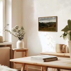 Framed Vintage Landscape Wall Art Mountain Nature Wall Decor Paintings Moody