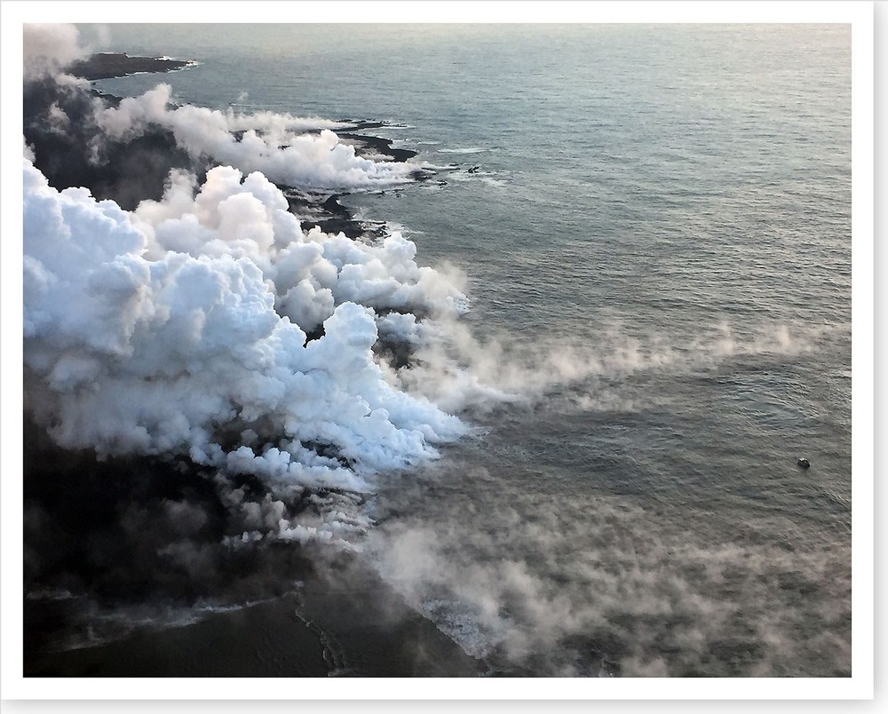 Kilauea Volcano Former Kapoho Bay Ocean Entry 2018 Silver Halide Photo