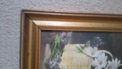 Rare Wallace Nutting Hand Colored Photo Floral #3563, all original.  