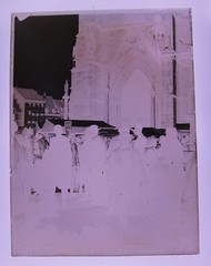 Freiburg Market around 1920 with Münster Portal Orig. historic glass negative