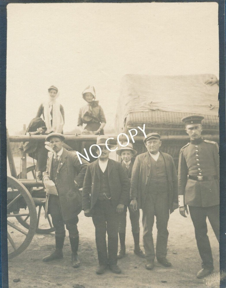 Photo Soldiers Civilians Balloon Ride Basket Transport 1908 F1.63