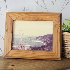 Vintage Coastal Photo Handmade Barn Wood Rustic Frame Ocean Lake Art Photography