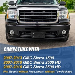 Front Bumper Compatible with 2007-2013 GMC Sierra 1500, 2007-2010 Sierra 2500HD