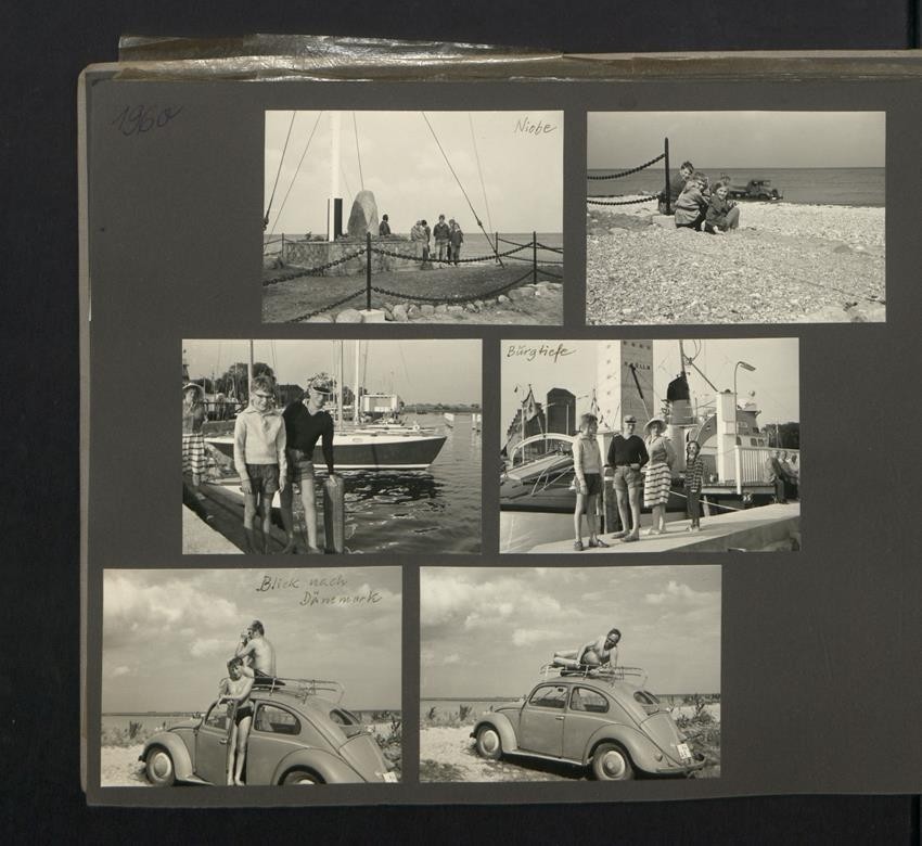 Photo Album with 199 Photographs, View Fehmarn, Family Hess on Travel with VW Kä