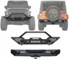 Front & Rear Bumper Compatible with Wrangler TJ 1997-2006 2/4 Doors, Full Width