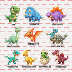 Stickers for Kids | Cute 3D Cartoon [Theme] Sticker Sheet | Digital 4k Download