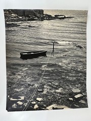 Vintage Large Black & White Photograph Photography Print Nautical Wooden Boat