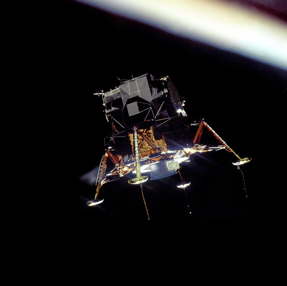 NASA Photo Apollo 11 Lunar Module Eagle In Orbit Around The Moon