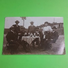 Frühschoppen 1906, Gentlemen’s Group with Waitress, Photo Antique, Vintage, Old