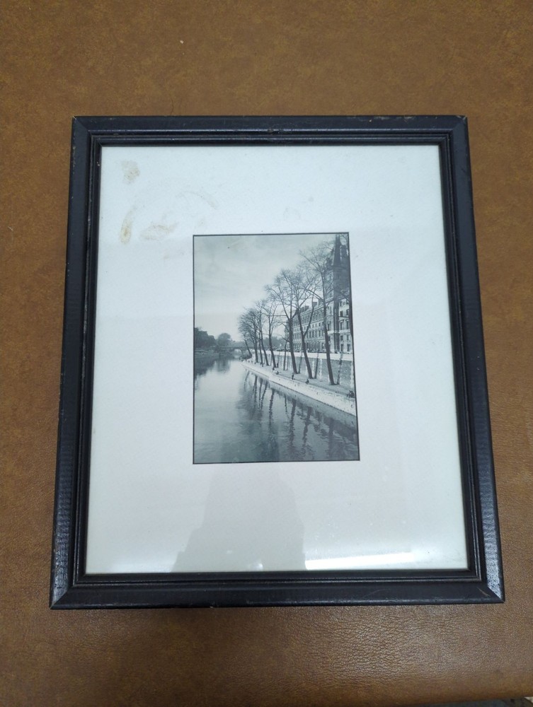 Vintage Black Framed Winter Landscape Photograph Wall Art 8×10 Inches