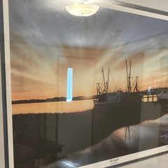 Jim Booth Twilight Signed Numbered Color Photo Print Matted Framed Harbor Boats