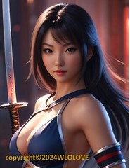 Beautiful Sensual Asian Girl Anime on Quality semi-gloss Photo Paper 8.5″ x 11″