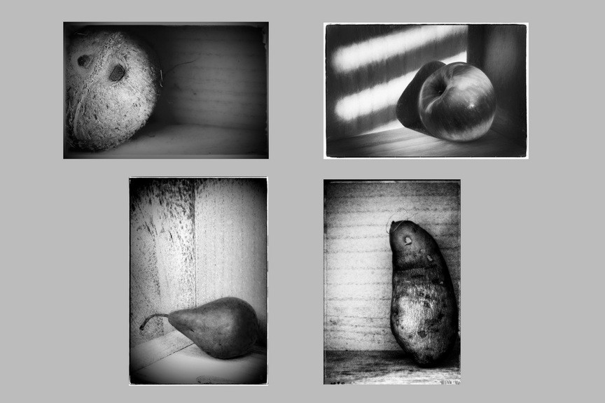 Fine Art Photography, 10×10 print, black & white, three Hoodoo images
