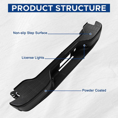 Black Rear Bumper Assembly Compatible with 2000-2006 Chevy Tahoe Suburban GMC Yu